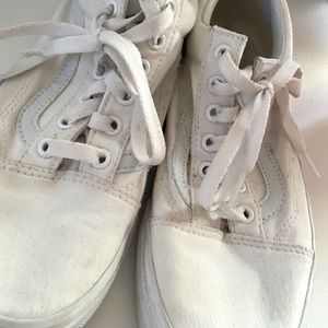 Vans. White. Mens 6.  Women 7.5